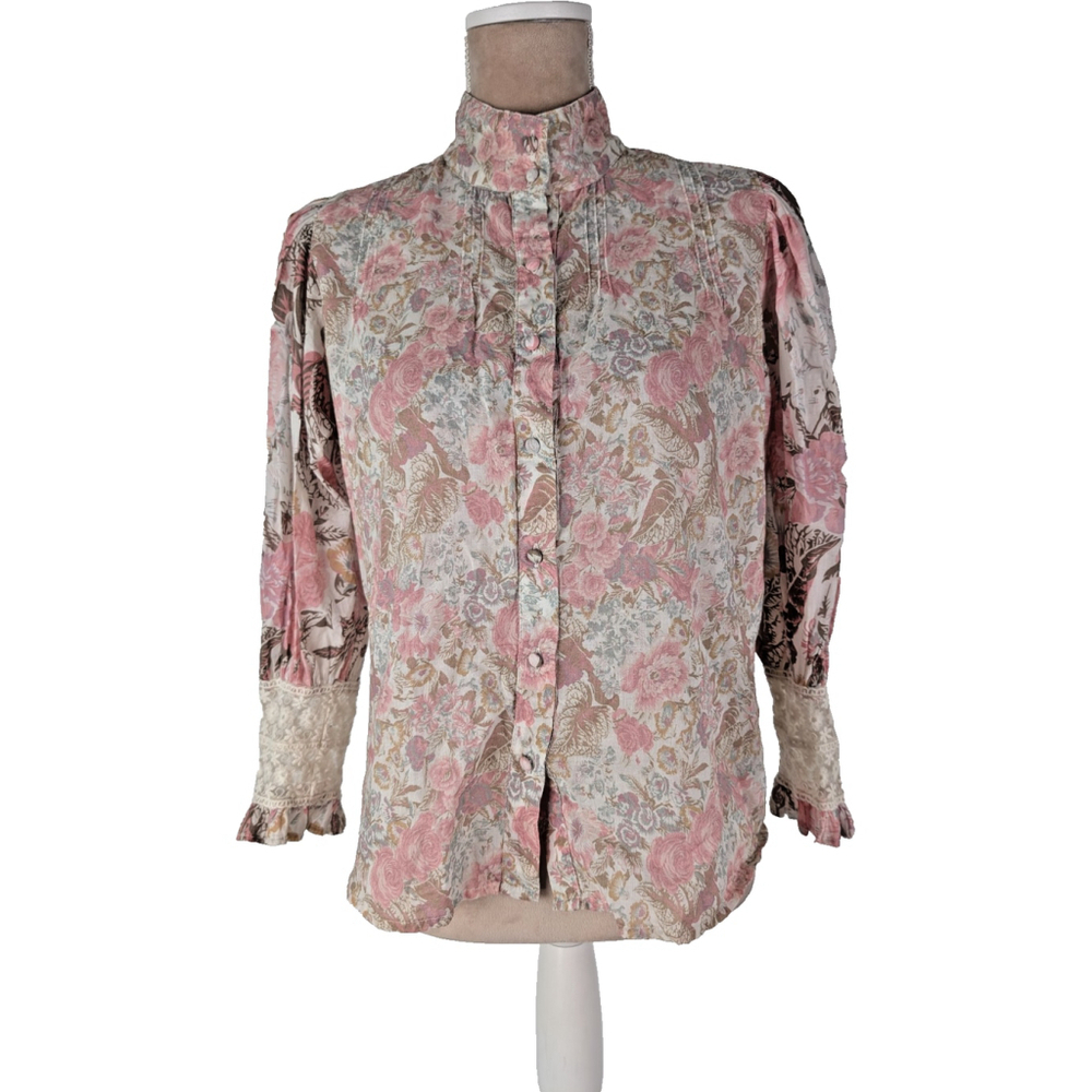 LoveShackFancy Brooke Top Dew Drop Size S Multi Coquette Cottagecore Edwardian
